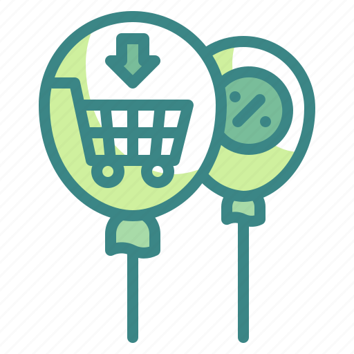 Signaling, balloon, discount, percentage, cart, shopping, sales icon - Download on Iconfinder