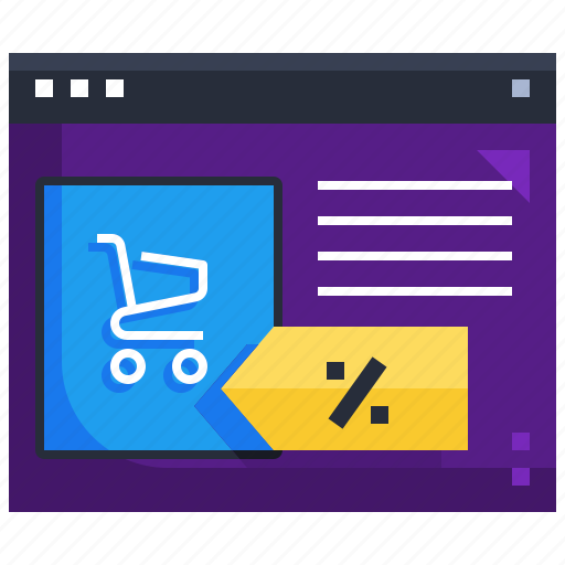 Browser, online, website, cart, shopping, discount icon - Download on Iconfinder