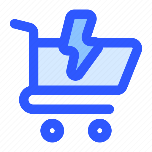 Flash, trolley, discount, promotion, sale icon - Download on Iconfinder