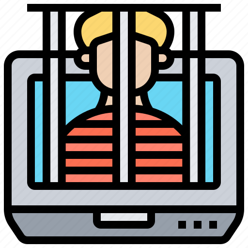 Addiction, confine, cyberspace, online, prisoner icon - Download on Iconfinder