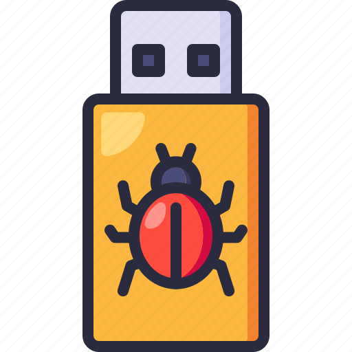 Malware, data, virus, usb, flash disk icon - Download on Iconfinder