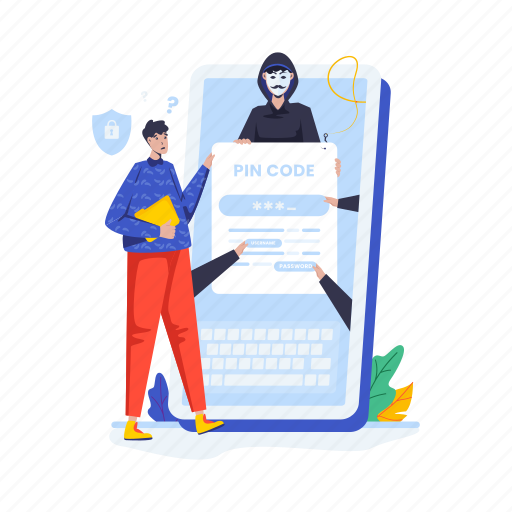 Pin code, access, login, beware, security, unsafe, insecure illustration - Download on Iconfinder