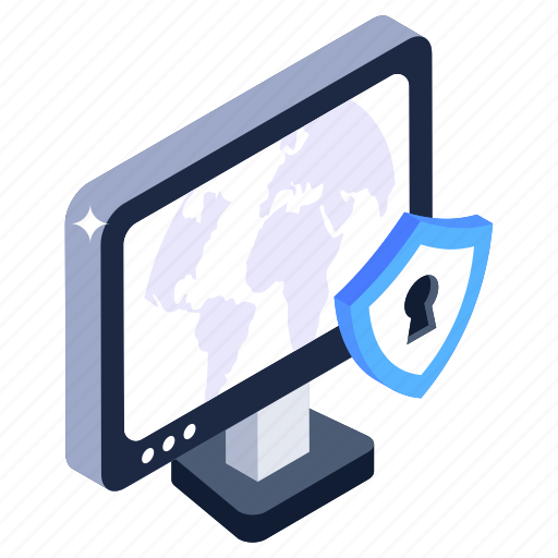 Protected monitor, safe monitor, secure monitor, safe computer, protected computer icon - Download on Iconfinder