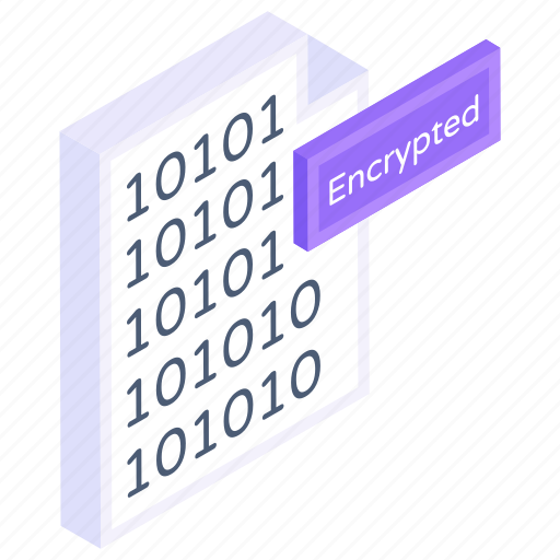 Encrypted document, encrypted file, encrypted data, code encryption, encrypted binary coding icon - Download on Iconfinder