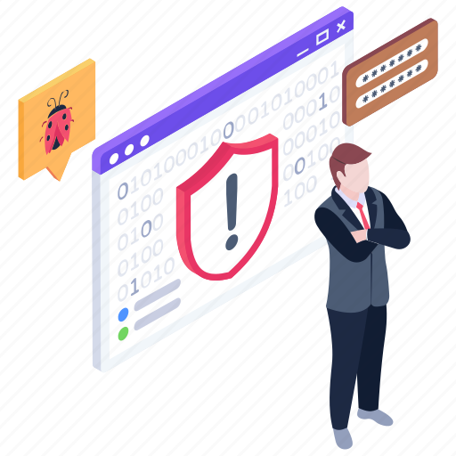 Cybersecurity, website security alert, web protection alert, web caution, web error icon - Download on Iconfinder