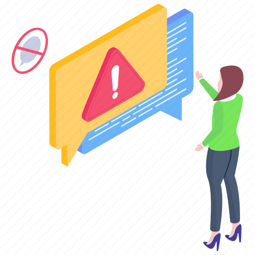 Chat warning, chat error, messaging error, messaging warning, chat alert icon - Download on Iconfinder