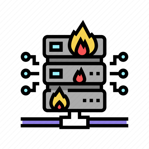 Server, fire, security, system, cyber, technology icon - Download on Iconfinder