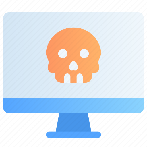 Cyber, security, computer infection, monitor, virus, skull icon - Download on Iconfinder