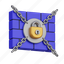 padlock, blue, chain, security, firewall 