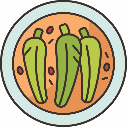 Bamies, okra, dish, vegetarian, cuisine icon - Download on Iconfinder