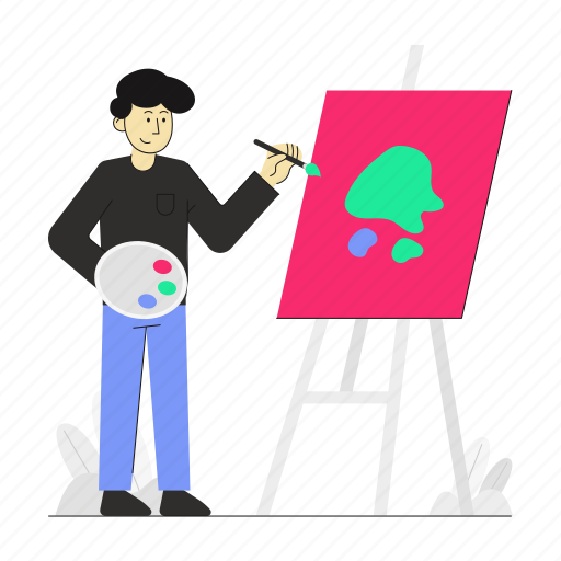 Artist, business, painting, money, drawing, designer, entrepreneur illustration - Download on Iconfinder
