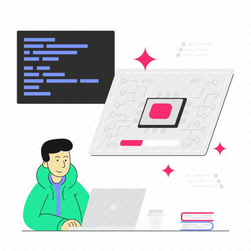 Coding, development, programming, iot, computer, technology illustration - Download on Iconfinder