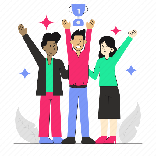 Achievement, group, teamwork, people, team, award illustration - Download on Iconfinder