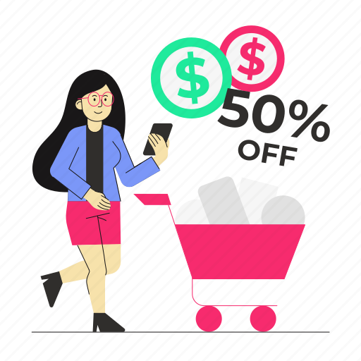 Discount, money, sales, ecommerce, shop, shopping, store illustration - Download on Iconfinder