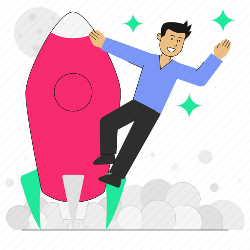 Startup, business, launch, rocket, development illustration - Download on Iconfinder