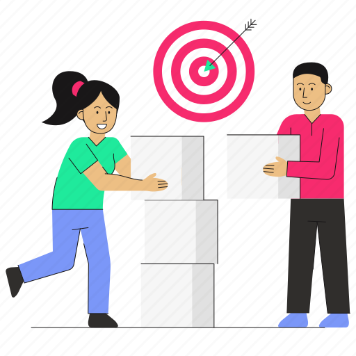Teamwork, team, group, target illustration - Download on Iconfinder
