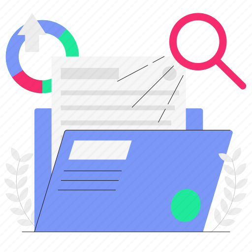 Document, files, search, chart, research, business illustration - Download on Iconfinder
