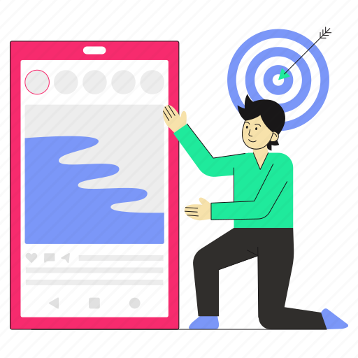 Social media, target, marketing, goal, aim, digital marketing illustration - Download on Iconfinder