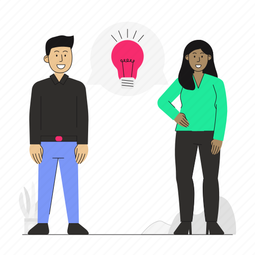 Teamwork, equality, bulb, idea, cooperation illustration - Download on Iconfinder
