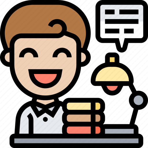 Study, desk, books, homework, workspace icon - Download on Iconfinder