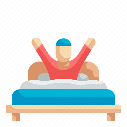 Wake, routine, bedroom, stretching, bed icon - Download on Iconfinder