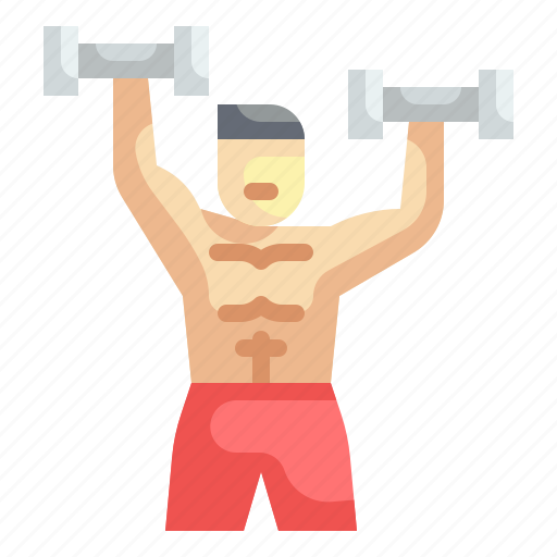 Workout, dumbbell, weightlifting, pose, muscle icon - Download on Iconfinder