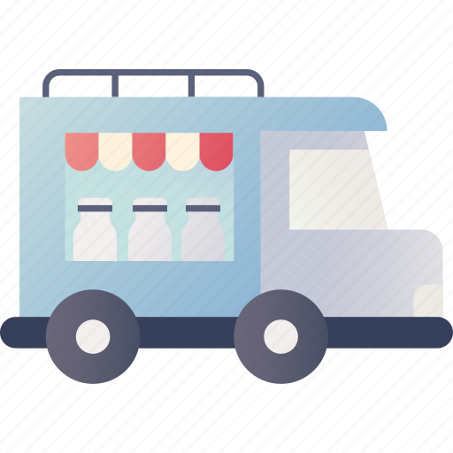Dairy, delivery, milk, product, service, transportation, truck icon - Download on Iconfinder