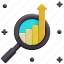 data, analysis, research, business, finance, loupe, magnifying, glass, graph, 3d 