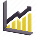 trend, statistics, increasing, growth, up, chart, 3d 