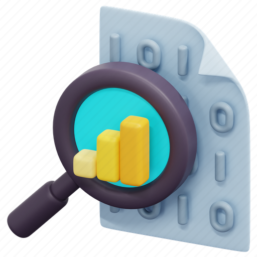 Document, file, analysis, magnifying, glass, data, search 3D illustration - Download on Iconfinder