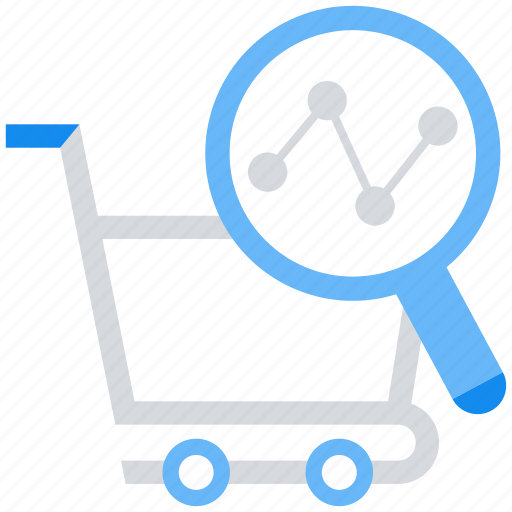 Analysis, cart, data analytics, graph, magnifier, shopping icon - Download on Iconfinder