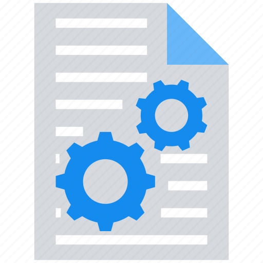 Data analytics, document, gear, paper, settings icon - Download on Iconfinder