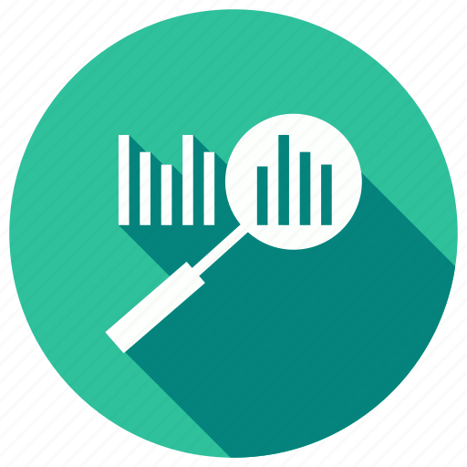 Analytics, bargraph, find, magnifier, search icon - Download on Iconfinder