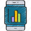analytics, bar, chart, data, mobile, smartphone 
