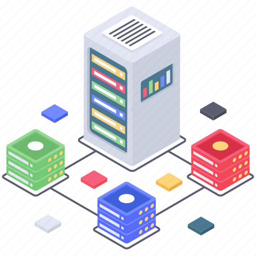 Data hosting network, database connection, database network, datacenter, server network icon - Download on Iconfinder