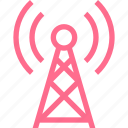 antenna, broadcast, communication, connections, device, live, radio, red, waves