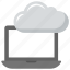 cloud computing, cloud storage concept, cloud technology, cloud with laptop, internet connected laptop 