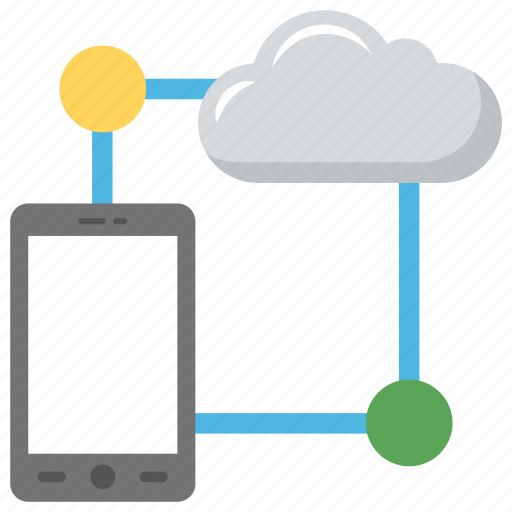 Mobile cloud computing, mobile wireless network, mobile wireless technology, smartphone connected to cloud server icon - Download on Iconfinder