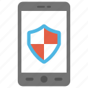 mobile antivirus protection, mobile data protection, mobile security, mobile shield, smartphone with shield 