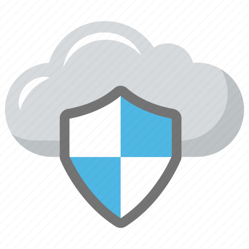 Cloud computing concept, cloud shield, cloud storage protection, network security, wireless database protection icon - Download on Iconfinder