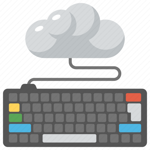 Cloud computing concept, cloud hosting, cloud technology, cloud with keyboard, wireless technology concept icon - Download on Iconfinder