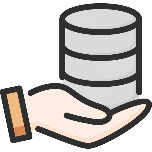 Archive, data, database, hand, hold, storage icon - Download on Iconfinder