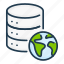 data, database, globe, network, server, storage, world 