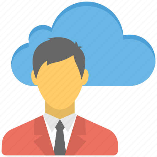 Cloud man, remote businessman, remote employee, wireless consumer, wireless technology icon - Download on Iconfinder