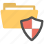 confidential files, data encryption, data security, documents protection concept, folder with shield 