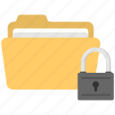 confidential data, data encryption, data protection, data security concept, folder with lock 