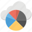 cloud network analysis, cloud network performance, cloud network report, cloud performance statistics, cloud with pie chart 