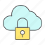 cloud, security, database, protection, data, lock 