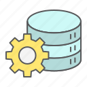 database, management, storage, data, cogwheel, gear