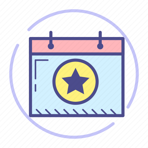 Calendar, date, event, favorite, month, schedule, star icon - Download on Iconfinder